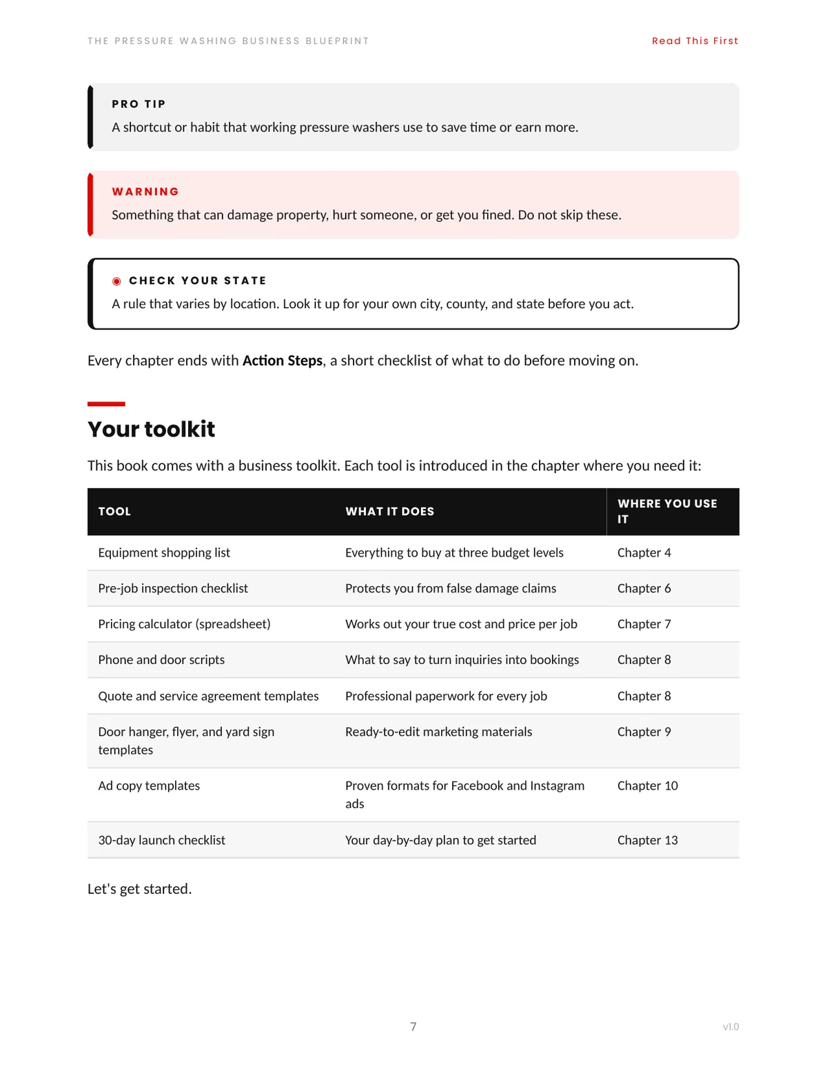 Toolkit overview page